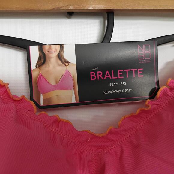 Nobo No Boundaries Bralette Plus Size XXL 2XL Pink‎ Bra Seamless Removable Pads - Picture 2 of 5